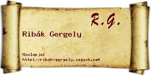 Ribák Gergely névjegykártya
